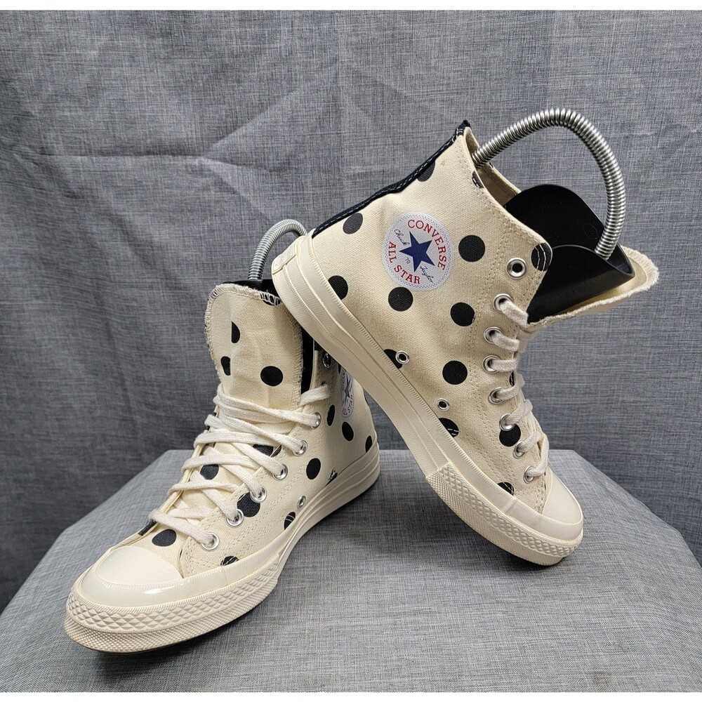 Converse Comme des Garcons PLAY Chuck 70 High Top Polka Dot Cream Wo's 9 Mens 7